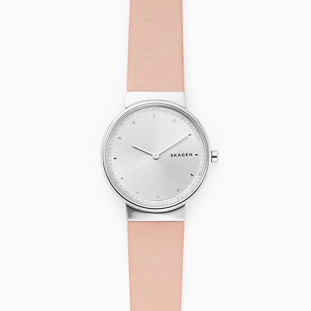 Skagen SKW2753 นาฬิกาผู้หญิง Annelie Pink Leather Quartz Women's Watch