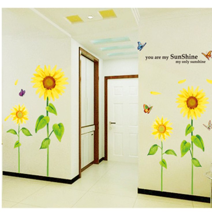 สติ๊กเกอร์ตกแต่งผนัง ขนาด 60x90 ซม. เนื้อ PVC มีกาวในตัว ไม่ทำลายผนัง เซต 1/3