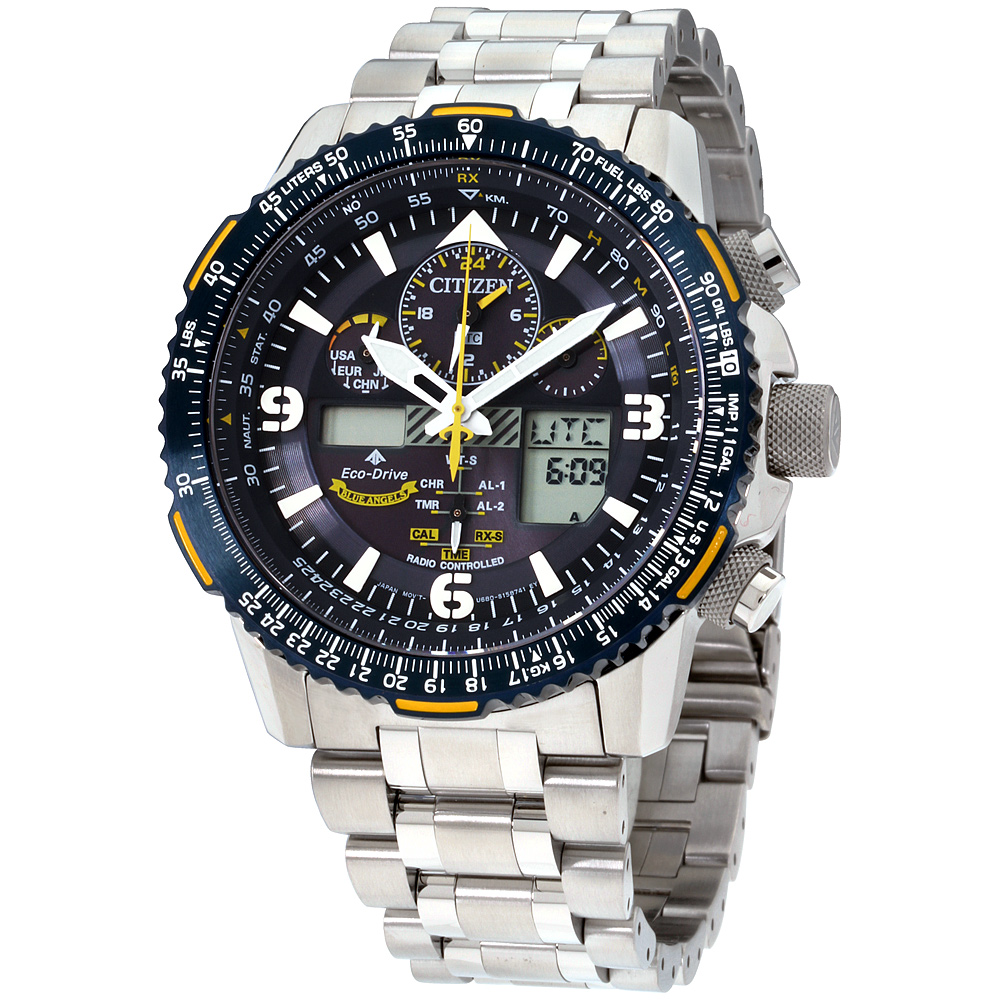 Citizen JY8078-52L นาฬิกาชาย Promaster Blue Angels Skyhawk A-T Radio Controlled Eco-Drive Chrono Men's Watch