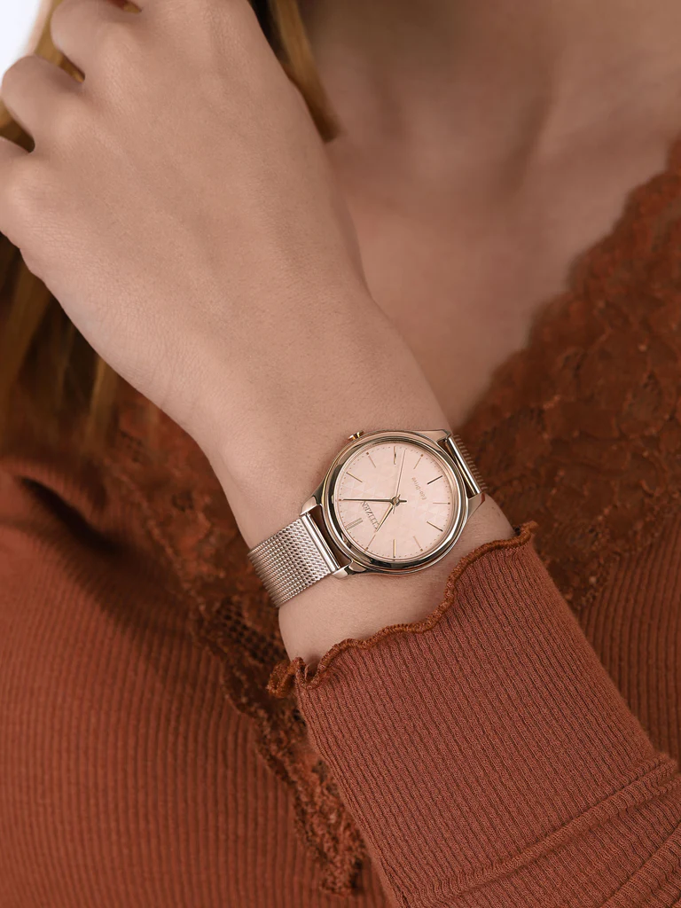 Citizen EM0503-83X นาฬิกาผู้หญิง Eco-Drive Elegant Mesh Bracelet Women's Watch
