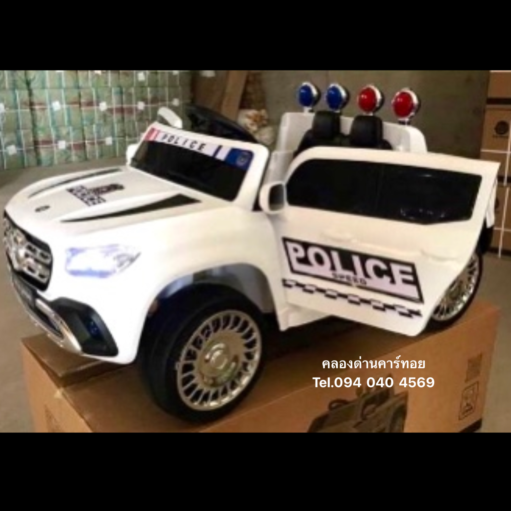 รถเด็กกะบะเบนซ์ตำรวจ4×4💥บังคับบนมือถือiphoneได้💥(5มอเตอร์,แบต12v7a, รีโมทบูลทูธ, ล้อสไลด์ได้,มีเสียงไซเรน, เล่นUSB Mp3, มีที่เหยียบพับได้, ออกตัวสมูท, มีโช้ค) แถม!ตะกร้าใส่ของ