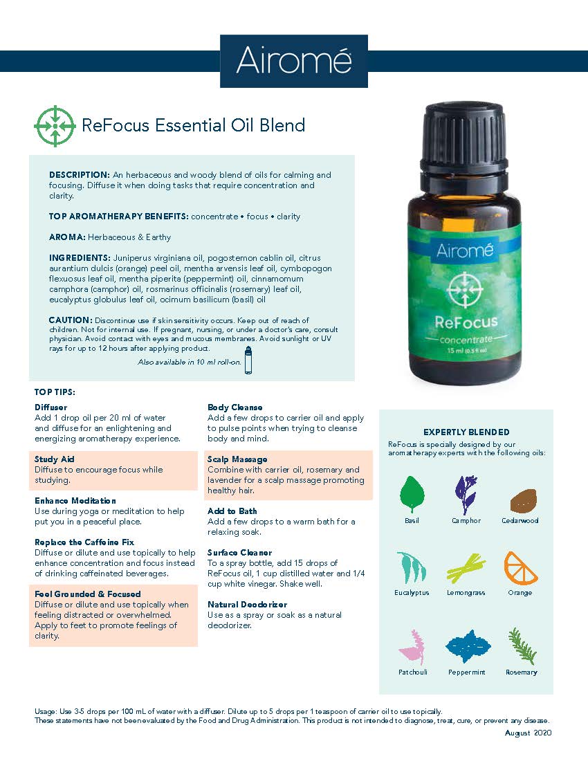 15ml Essential Oil Blend ReFocus