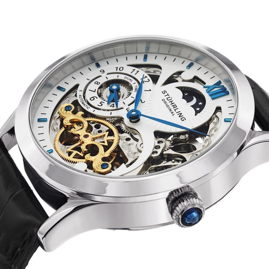 Stuhrling Original 571.33152 นาฬิกาผู้ชาย Stuhrling Original รุ่น 571.33152, Tempest II Automatic Skeleton Dual Time Men's Watch
