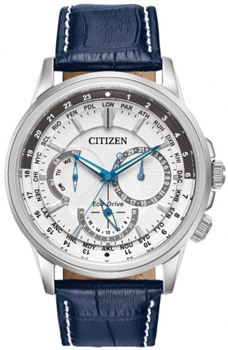 Citizen BU2020-02A นาฬิกาข้อมือผู้ชาย Eco-Drive Calendrier Chronograph World Time Men's Watch