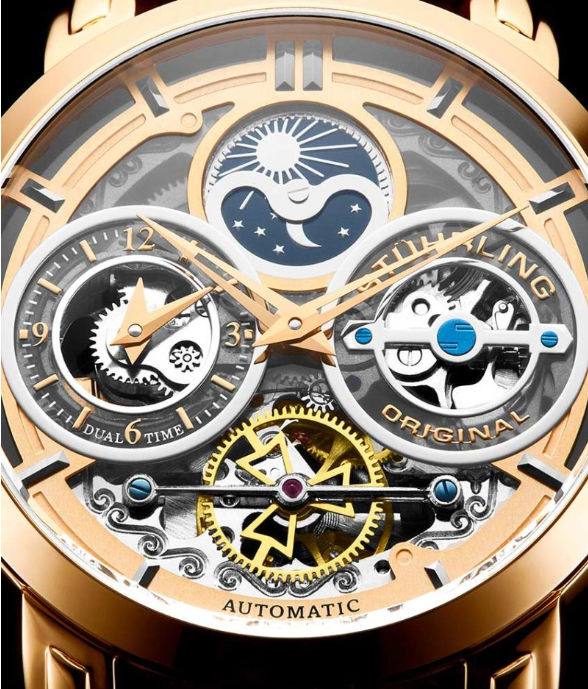 Stuhrling Original 371B.04 นาฬิกาผู้ชาย Luciano Automatic Skeleton Men's Watch