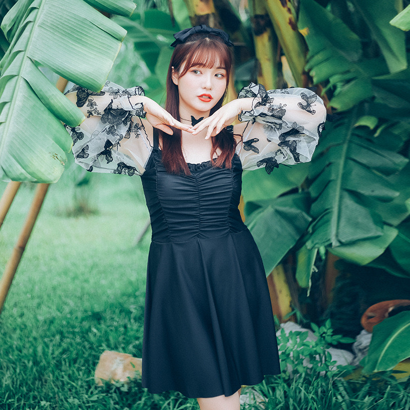 ชุดว่ายน้ำคนอ้วน 6xl พร้อมส่ง :ชุดว่ายน้ำไซส์ใหญ่ ชุดเที่ยวทะเลสีดำเว้าไหล่ แขนผ้าโปร่งแต่งลายผีเสื้อ มีกางเกงขาสั้นด้านใน แบบสวย sexy มากๆจ้า : - รอบอก 42 - 52 นิ้ว - เอว 40 - 52 นิ้ว - สะโพก 44 - 56 นิ้ว