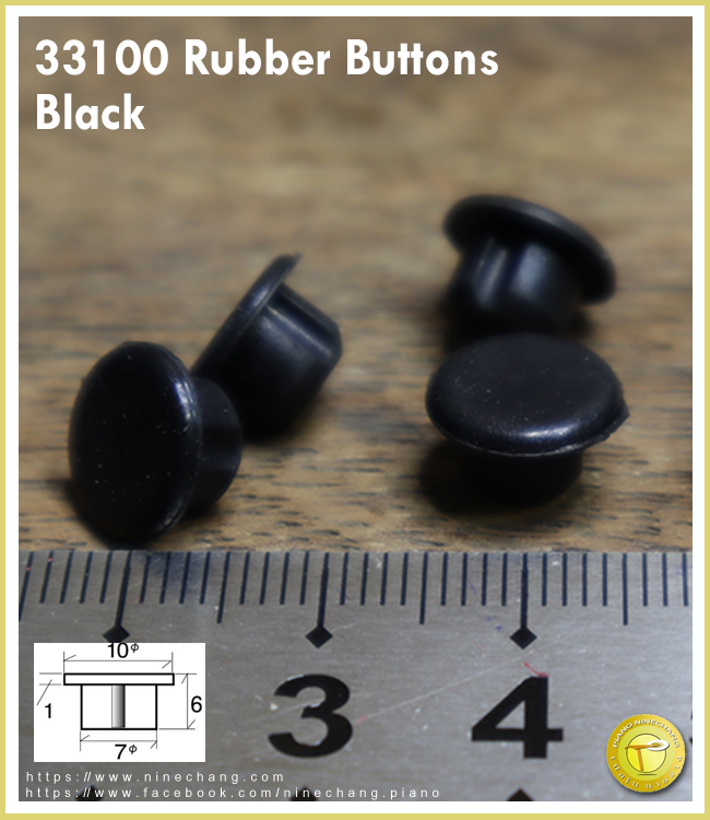 33100 Rubber Buttons Black