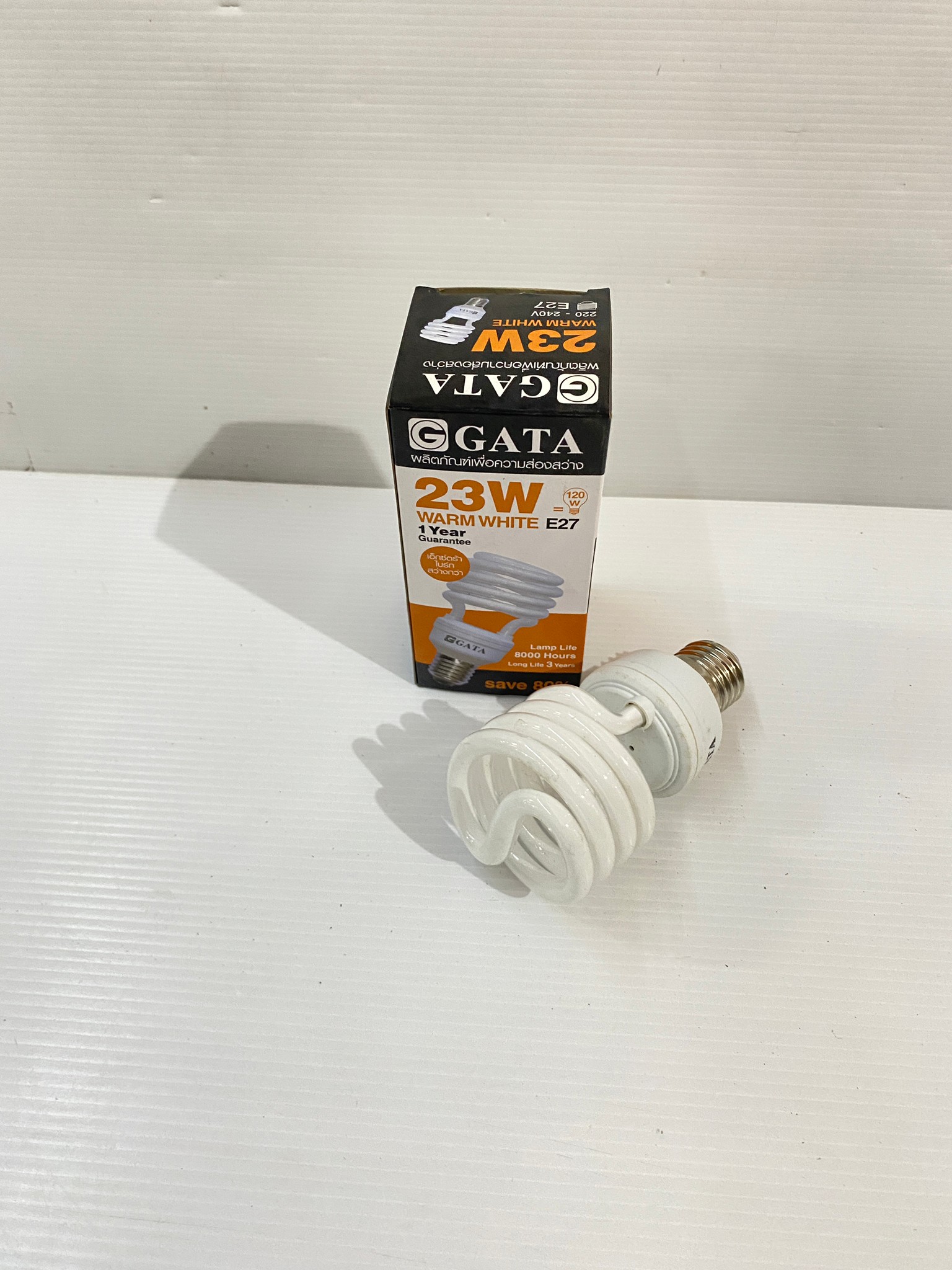 หลอดตะเกียบ SPIRAL15W 20W 23W แสง Warmwhite ขั้ว E27 GATA (หลอดประหยัดไฟ)