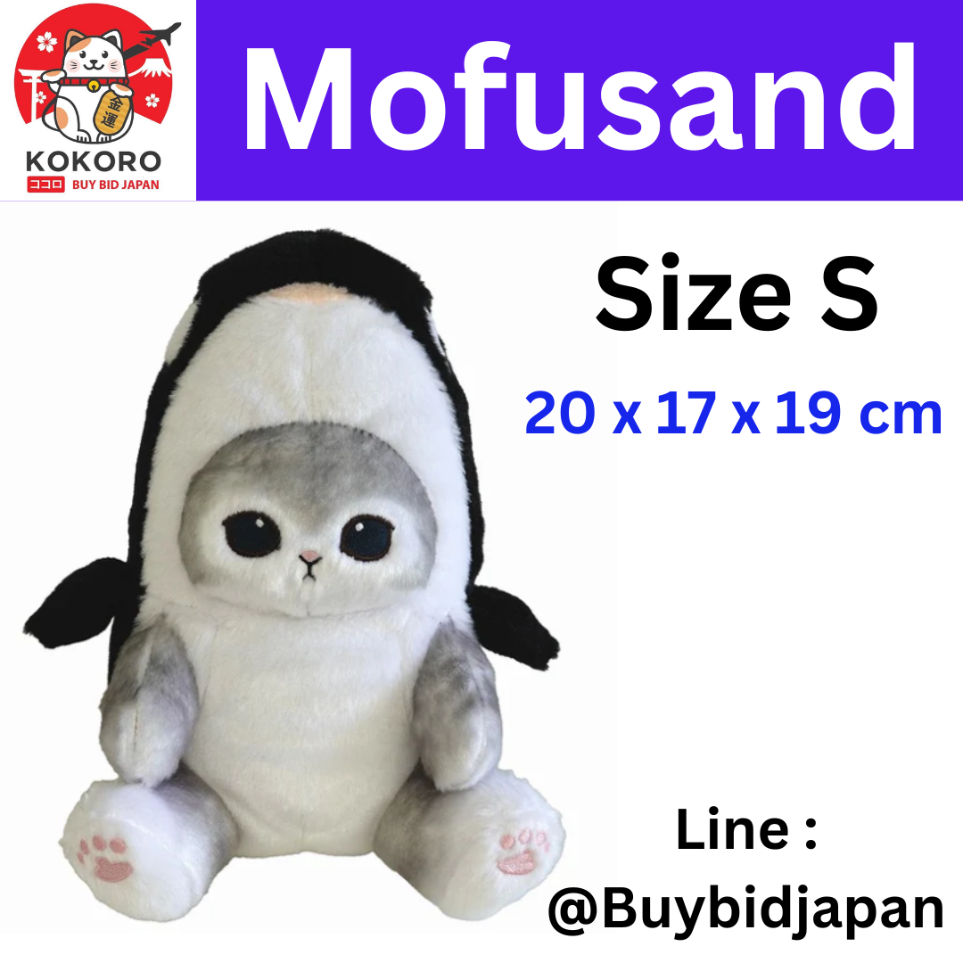 [PRE-ORDER] ตุ๊กตา แมวโมฟุ ปลาวาฬเพชรฆาต Mofusand Orca Size 20 x 17 x 19 cm นำเข้าจากญี่ปุ่น โมฟุซาน mofu mofusand ぽてたまぬいぐるみ(シャチにゃん・グレー)