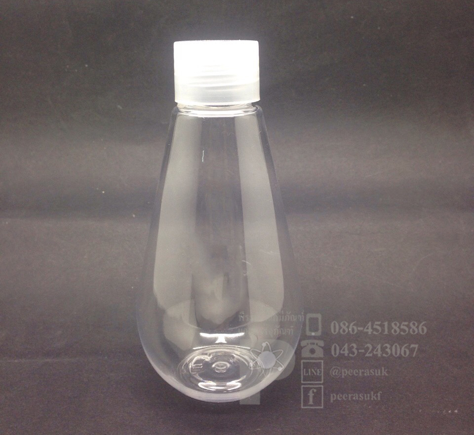 หยดน้ำ 150 ml ใส+จุกรู+ฝาเกลียวใส 10 ชิ้น