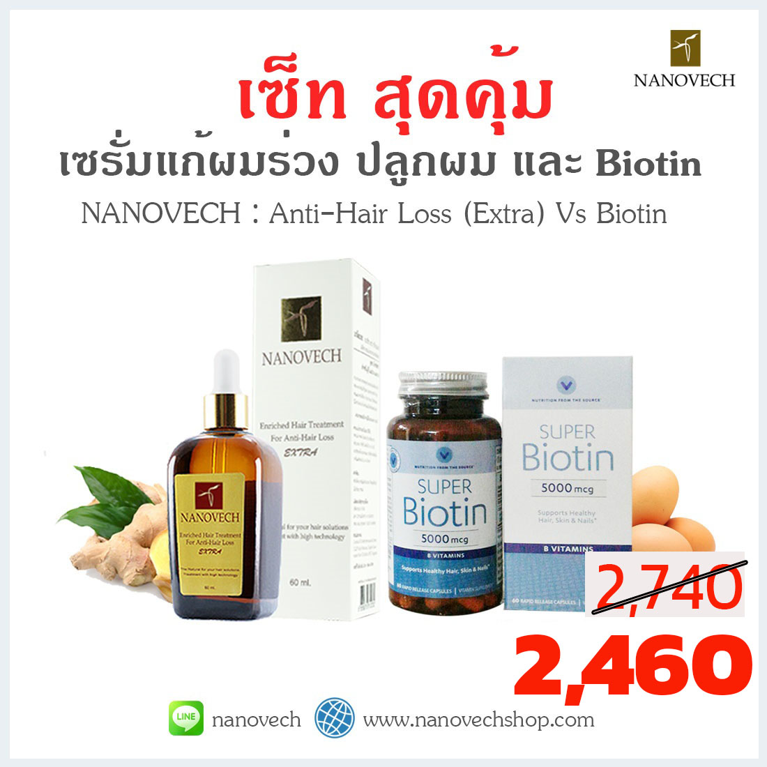 นาโนเวช สูตร Extra + Biotin (สำหรับผู้ชาย)