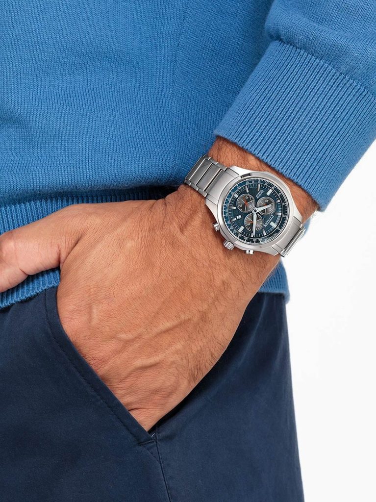 Citizen AT2530-85L นาฬิกาผู้ชาย Eco-Drive Titanium Chronograph Sport Men's Watch