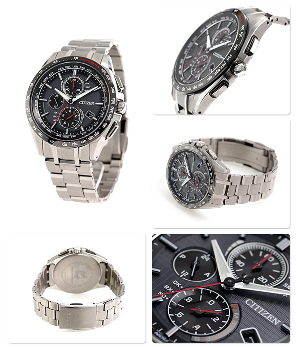 Citizen AT8144-51E นาฬิกาผู้ชาย Eco-Drive Attesa Radio Controlled AT Chronograph Titanium Men's Watch