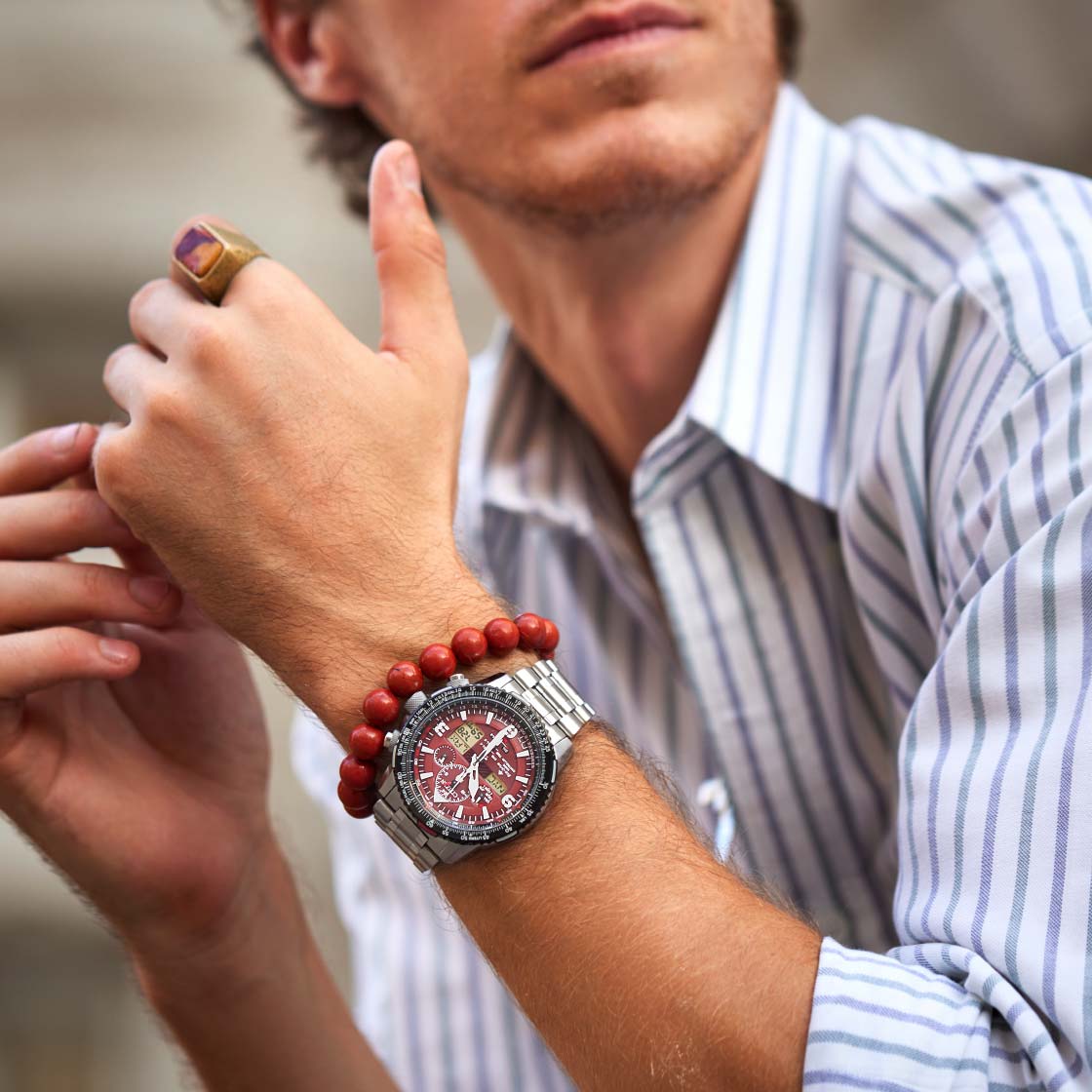 Citizen JY8086-89X นาฬิกาผู้ชาย Eco-Drive Radio-Controlled Perpetual Men's Watch