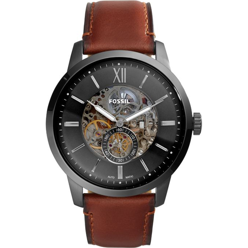 Fossil ME3181 นาฬิกาผู้ชาย Townsman 48 mm Automatic Amber Leather Men's Watch