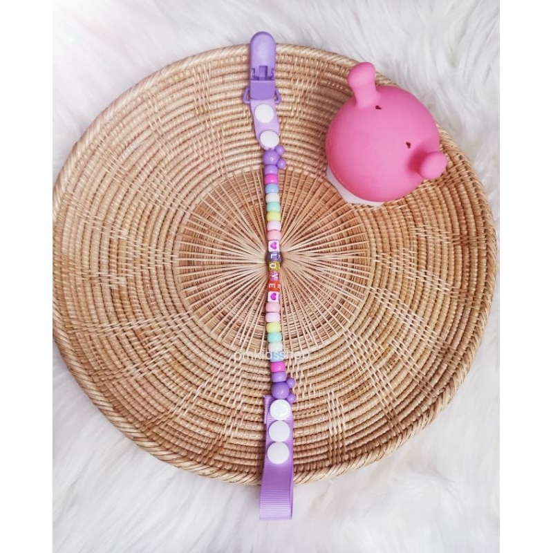 สายคล้องยางกัด ลายเลิฟ สายคล้องกันหล่น