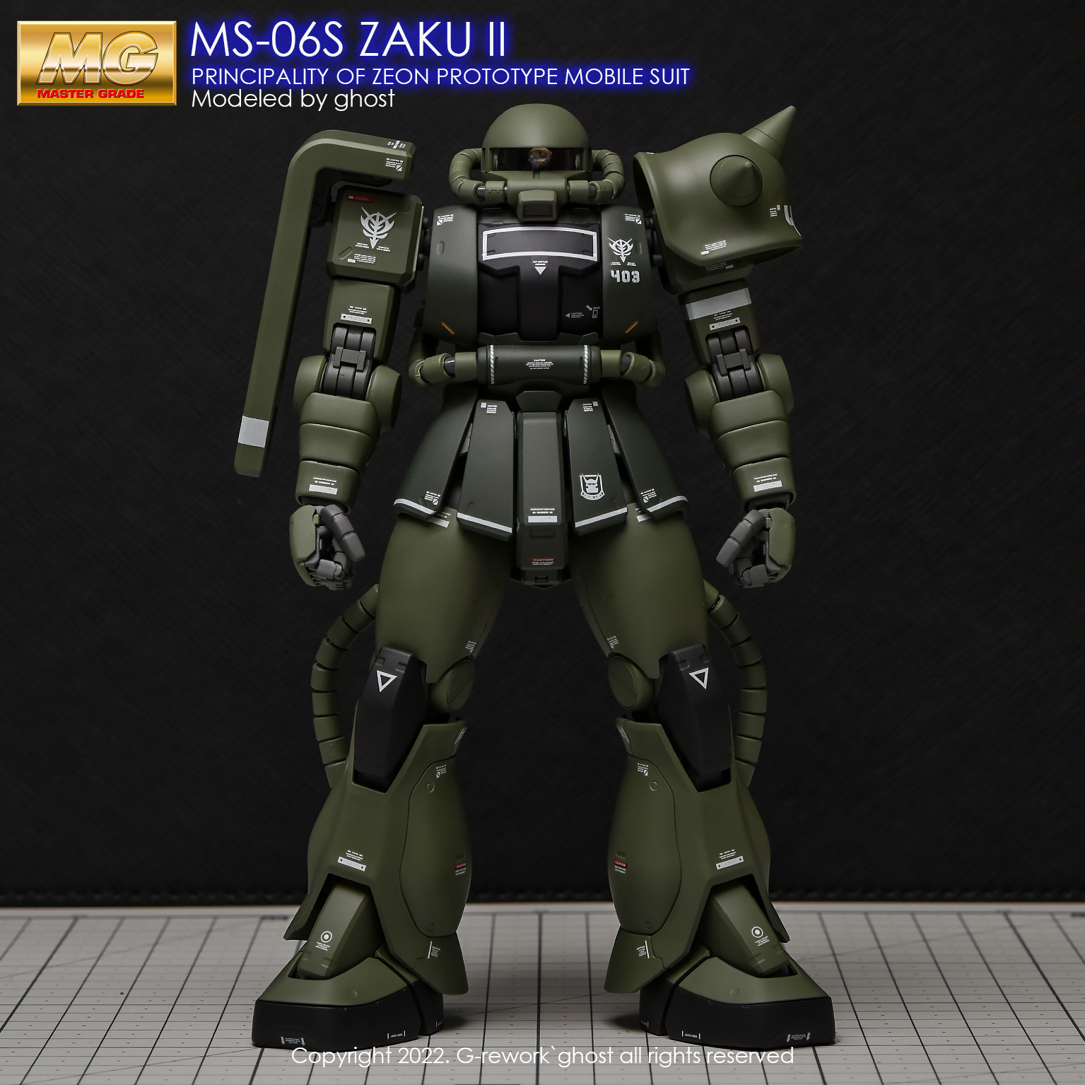 G-REWORK CUSTOM DECAL MG 1/100 MS-06S ZAKU II [v2.0]