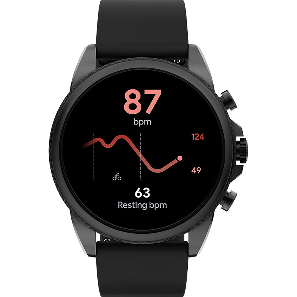 Fossil FTW4061 นาฬิกาผู้ชาย Gen 6 Smartwatch Black Silicone Men's Watch