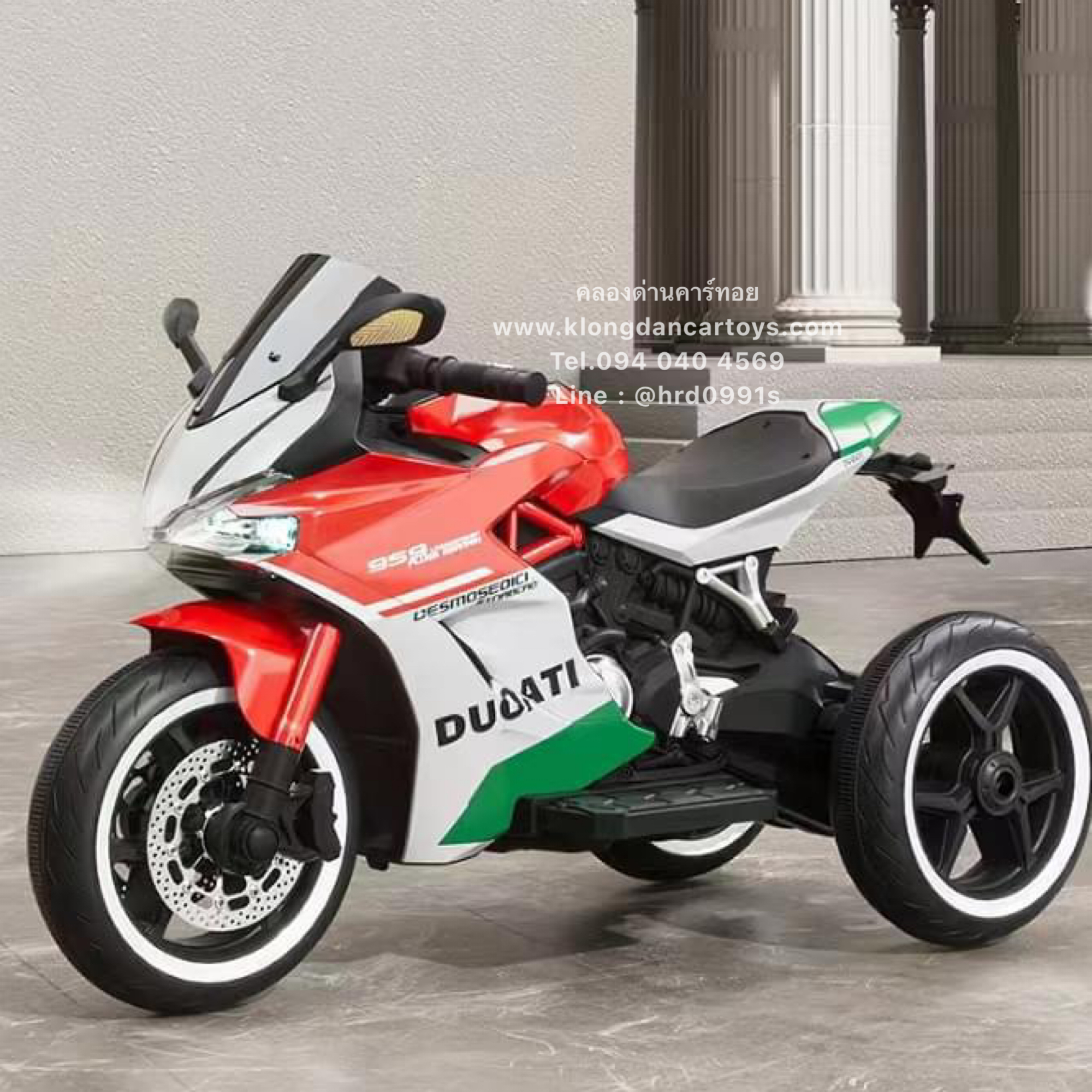 รถมอไซค์เด็กบิ๊กไบค์ดูคาติแบตเตอรี่💥คันใหญ่ บูลทูธเพลงได้💥(2มอเตอร์,แบต12v4.5a, เล่นusd mp3)