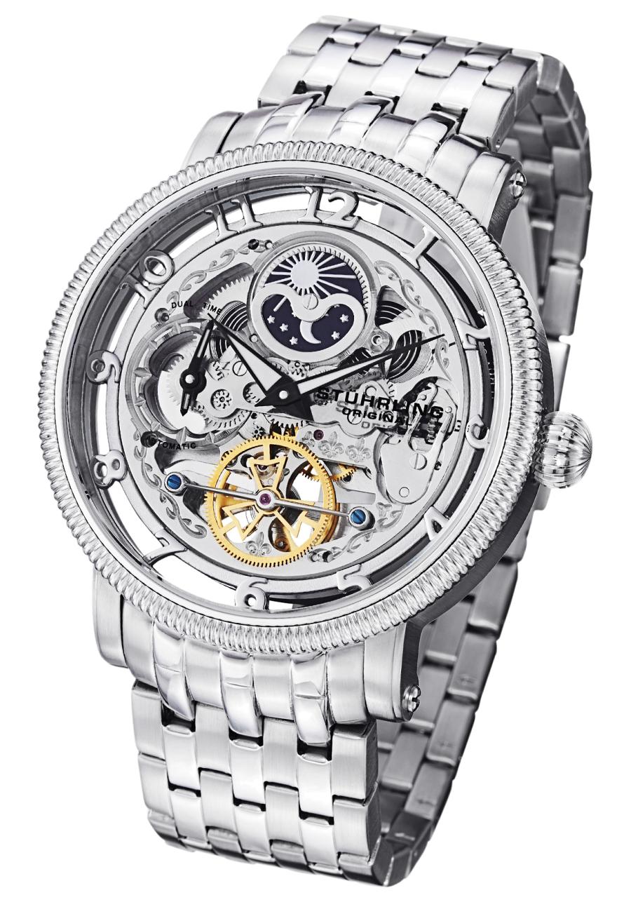 Stuhrling Original 411.33112 นาฬิกาผู้ชาย Stuhrling Original รุ่น 411.33112, Symphony DT Automatic Dual Time Stainless Steel Men's Watch