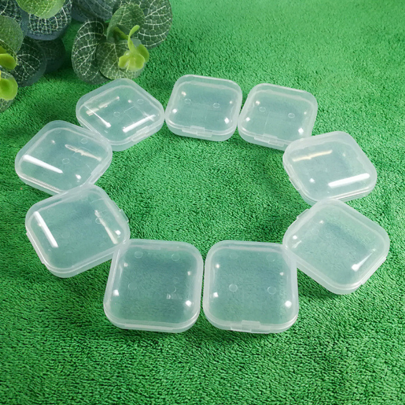 ฟรีสติ๊กเกอร์ 1 แพคมี 6 ชิ้น กล่องจิ๋ว ใส่เครื่องประดับ กล่องพลาสติกจิ๋วใส่แหวน ต่างหู ยา แบบพกพา ขนาดเล็ก