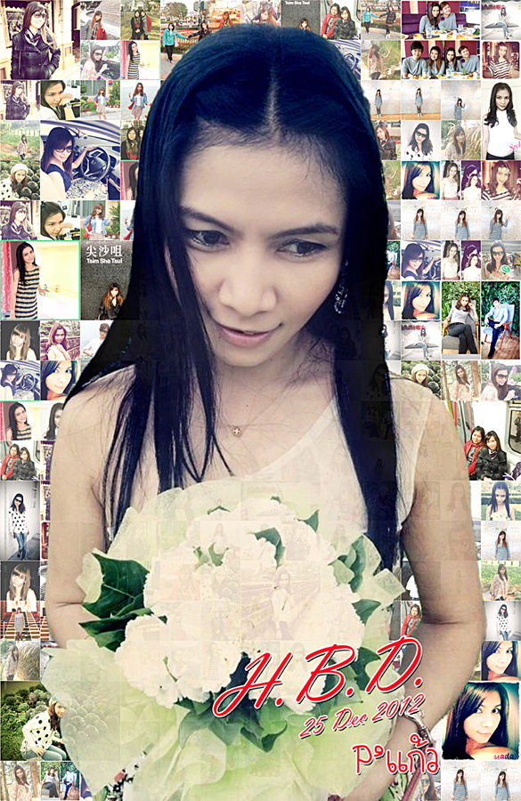 Mosaic Photo ขนาด16x20 นิ้ว กรอบลอยด้าน