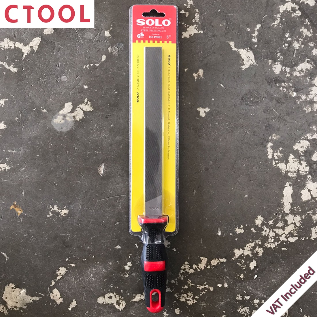 ตะไบแบนหยาบพร้อมด้าม 8 นิ้ว 221-8" Solo ของแท้ - Authentic Flat Bastard Hand File - ซีทูล Ctool