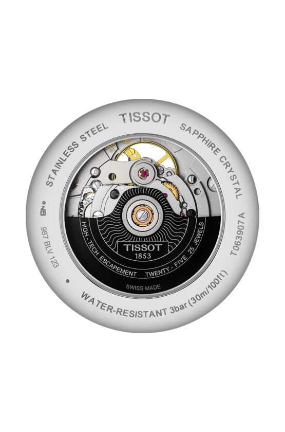 Tissot T063.907.11.038.00 นาฬิกาผู้ชาย Tissot รุ่น T0639071103800, Tradition Powermatic 80 Open Heart Men's Watch