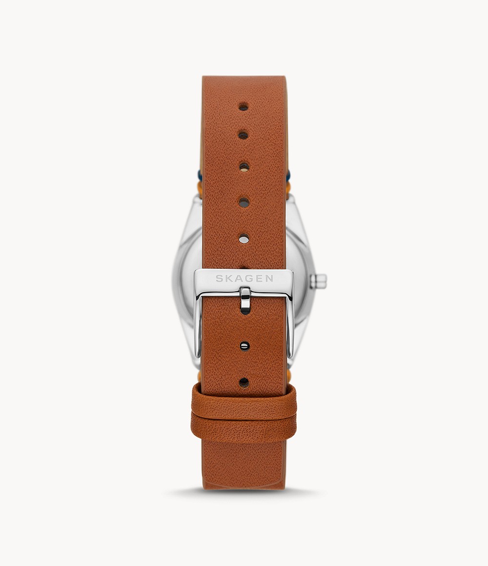 Skagen SKW3086 นาฬิกาผู้หญิง Skagen รุ่น SKW2837, Grenen Lille Solar Halo Light Brown Leather Women's Watch