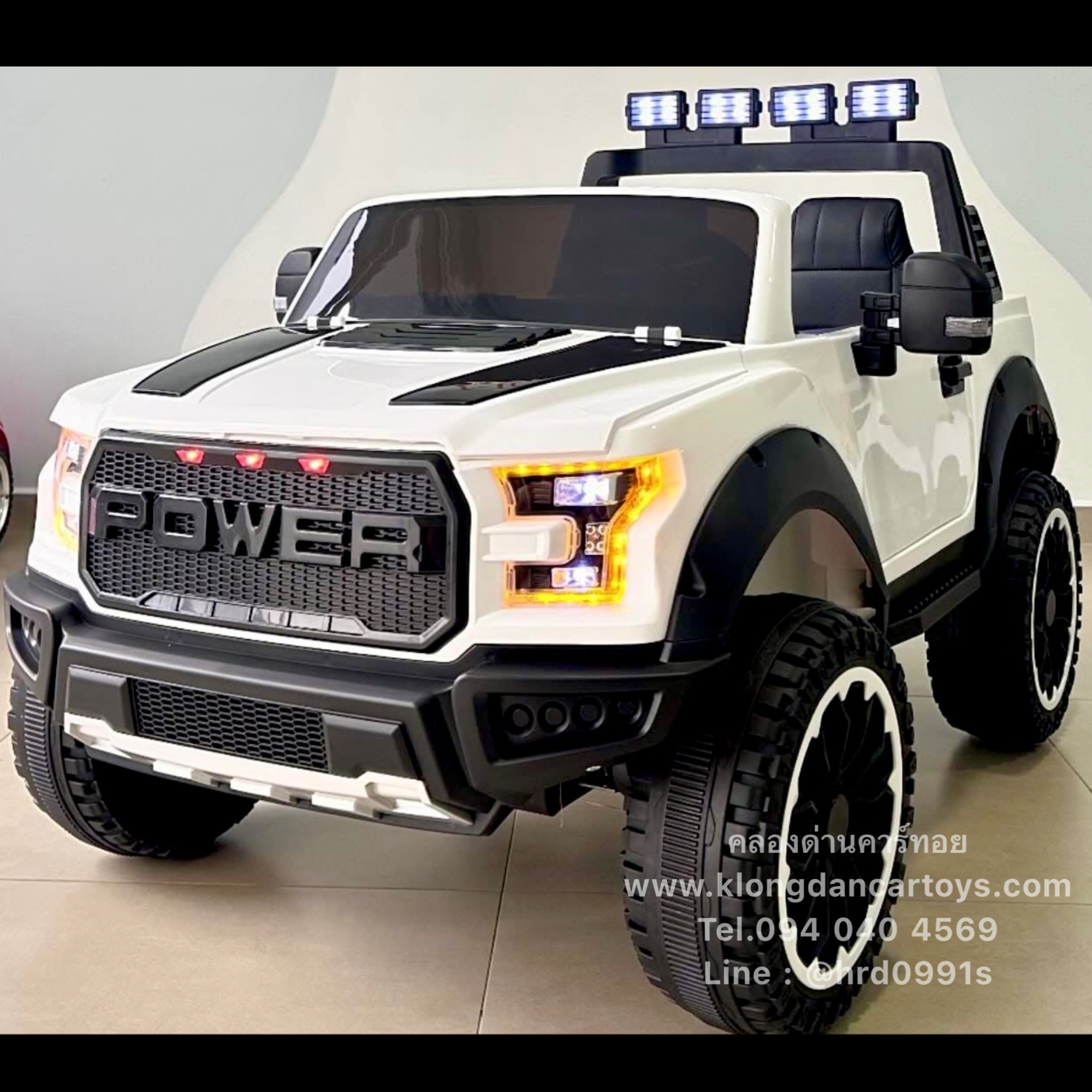 รถกะบะเด็กแบตเตอรี่Raptor4×4*คันใหญ่* (ออกตัวสมูท, 4มอเตอร์แบต12v7a, มีโช้คหน้าหลัง, โยกได้, บูลทูธกับมือถือ เล่นusb aux, รีโมทบูลทูธ) กะบะท้ายช่องใหญ่ ถอดชาร์จภายนอกได้