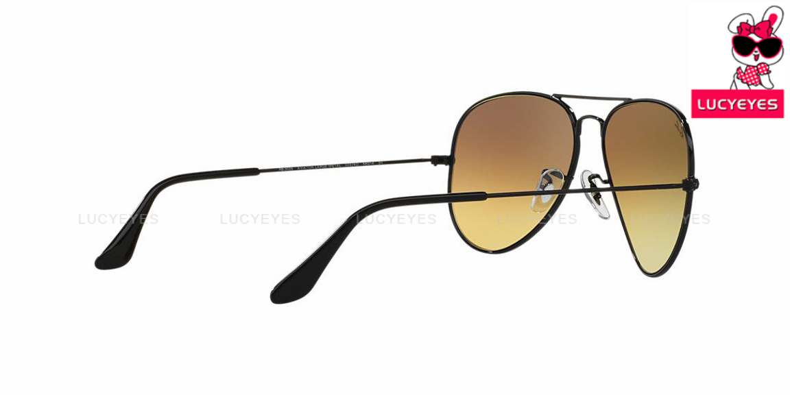 RayBan RB3025 002/4O AVIATOR LARGE METAL กรอบดำ เลนส์ฟ้าไล่สี 5