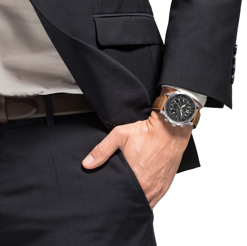 Citizen CB5860-27E นาฬิกาผู้ชาย Eco-Drive Promaster Sky Radio Controlled Chronograph Perpetual World Time Men's Watch