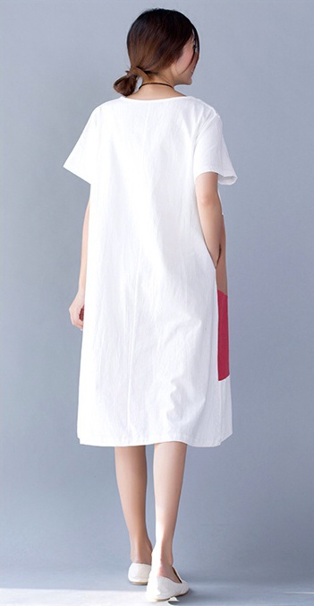 ชุดคลุมท้อง ลายแฟชั่น สีสันสดใสน่ารัก ขาว น้ำตาล แดง M,L,XL,XXL