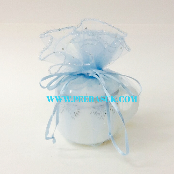 ถุงผ้าแก้วกลม (สีฟ้า) 40 ซม. แพคละ 10 ใบ