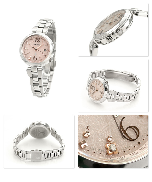 Seiko SSQV047 นาฬิกาผู้หญิง Lukia Solar Radio Controlled Diamond Women's Watch