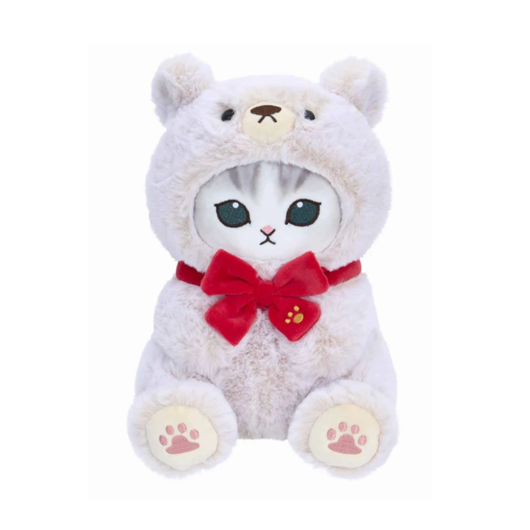 [PRE-ORDER] ตุ๊กตา Mofusand White Teddy Bear Cat แมวโมฟุ เท็ดดี้แบร์ หมีขาว mofusand 展 テディベアにゃん ぬいぐるみS (アイボリー)