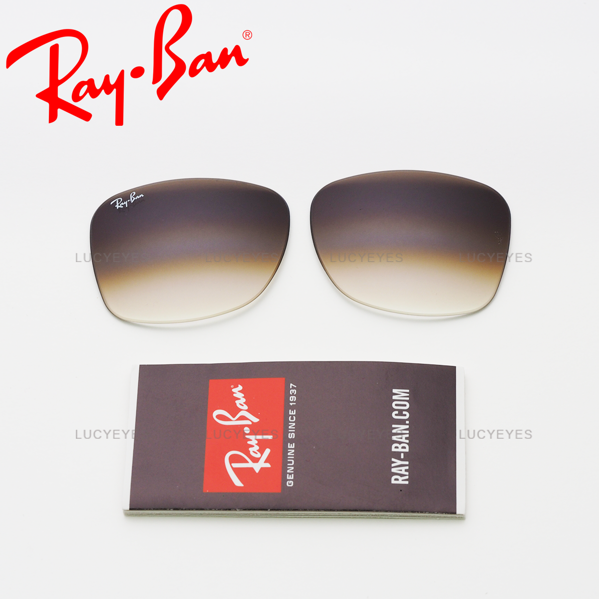 เลนส์ RAYBAN แท้ 100% RB2140F 902/51, WAYFARER เลนส์สีน้ำตาลไล่สี (ขนาด 52)