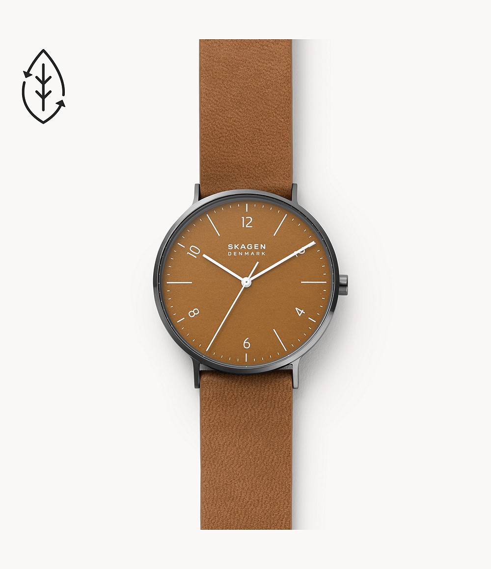 Skagen SKW6726 นาฬิกาผู้ชาย Aaren Naturals Cognac Strap Quartz Men's Watch