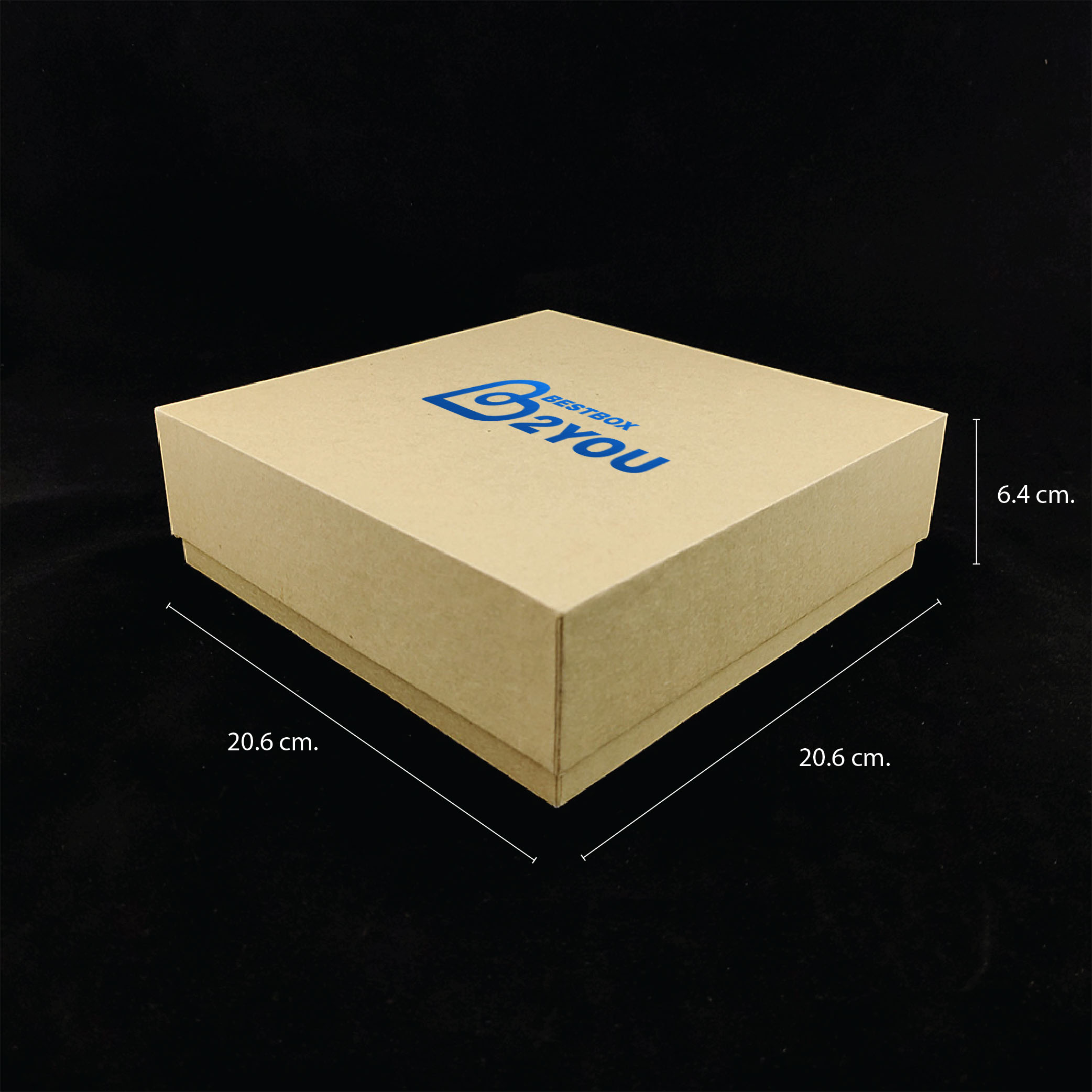 (Pre-order ขั้นต่ำ 100 กล่อง) BC616-1 กล่องจั่วปัง ทรงฝาครอบ ขนาด 20 x 20 x 6.5 ซม. ฝาสูง 2 นิ้ว