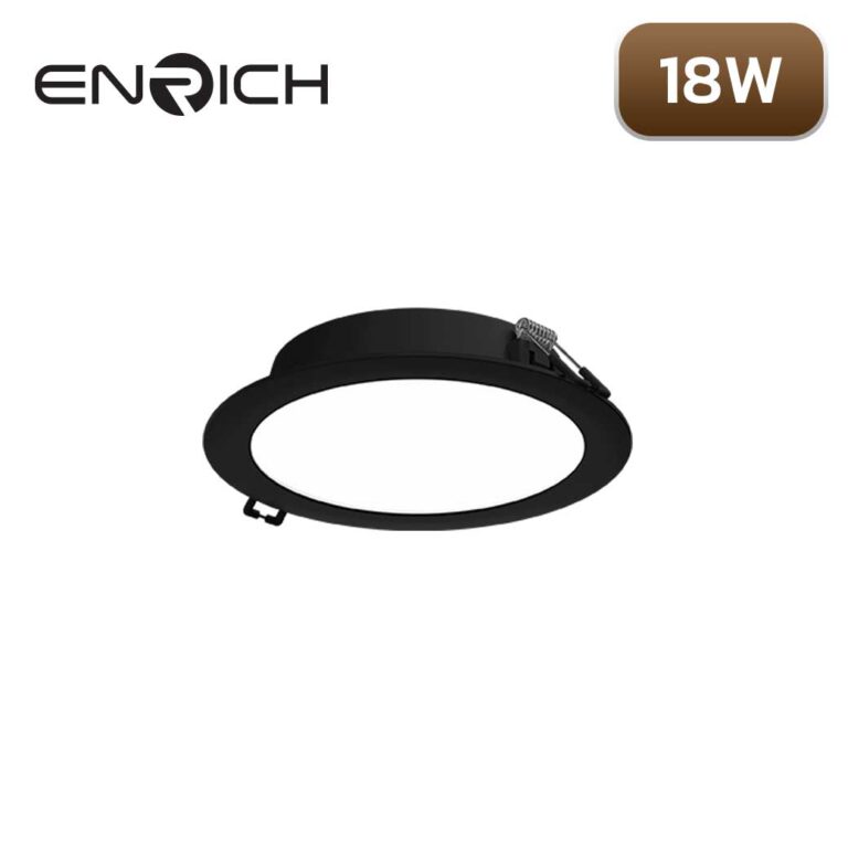 โคมไฟดาวน์ไลท์ LED หน้ากลม 18W ENRICH EASY-O สีดำ