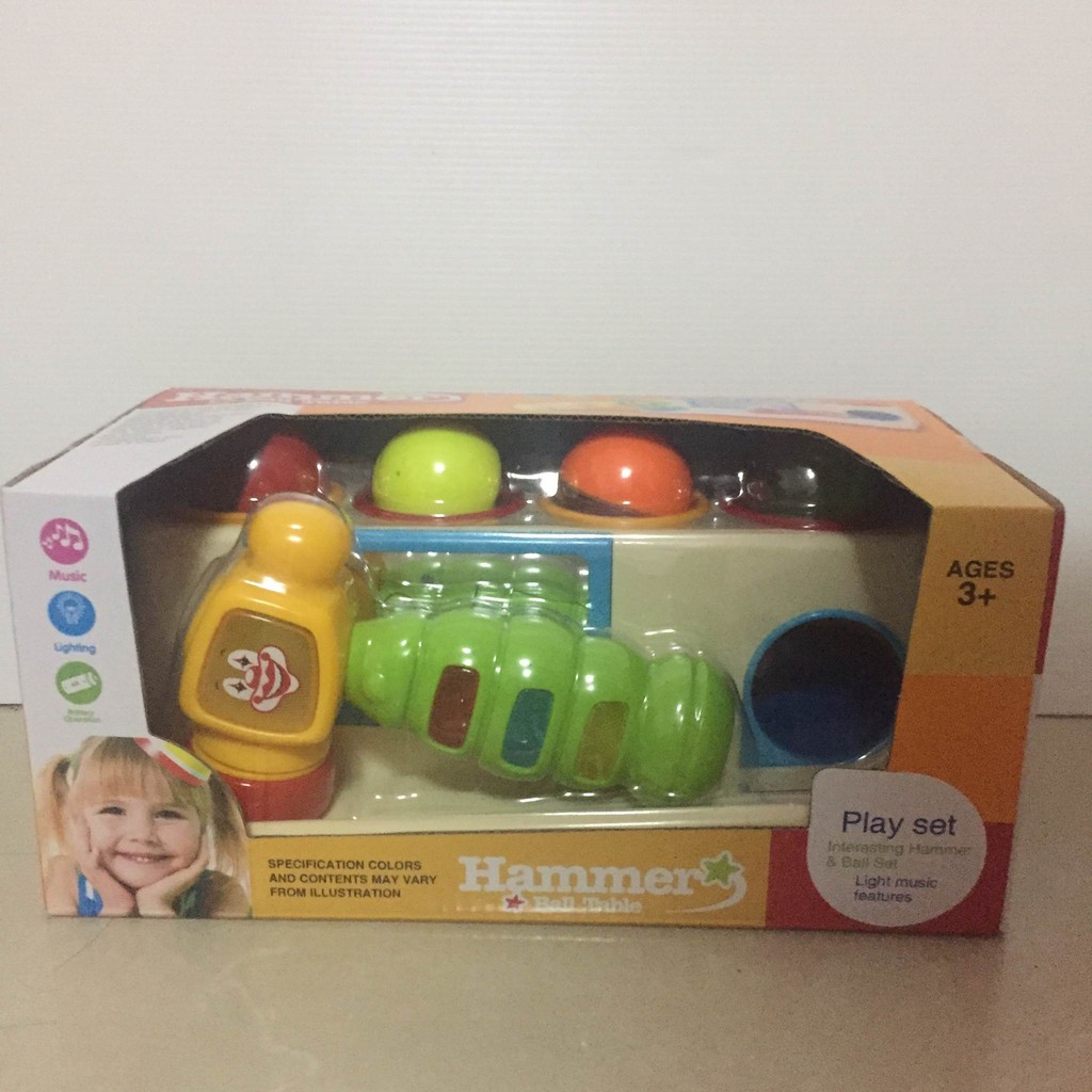 ฆ้อนทุบบอล HAMMER TABLE มีสี มีไฟ ลูกบอล 4 ลูก