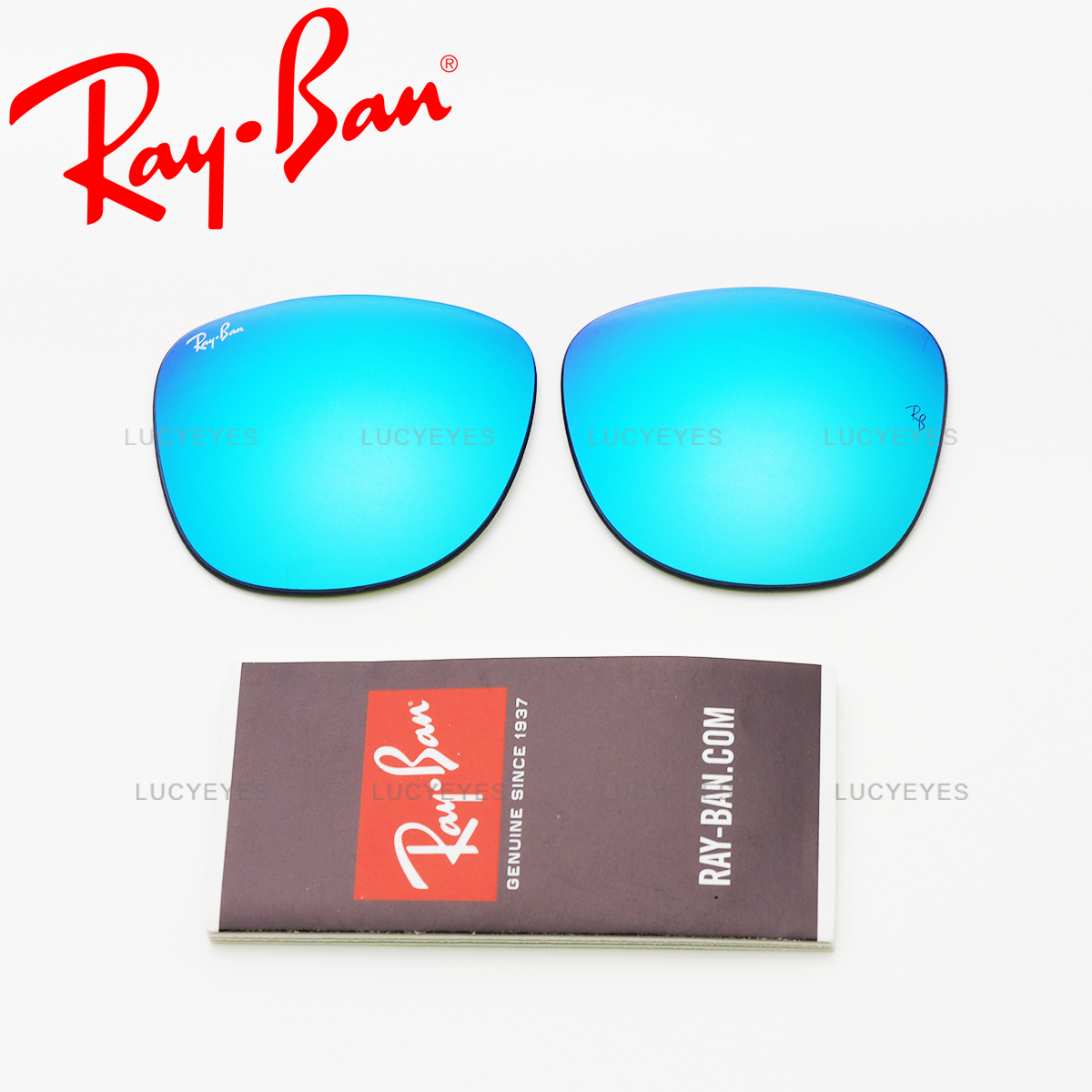 เลนส์ RAYBAN แท้ 100% RB4105 602017, FOLDING WAYFARER เลนส์สีปรอทฟ้า