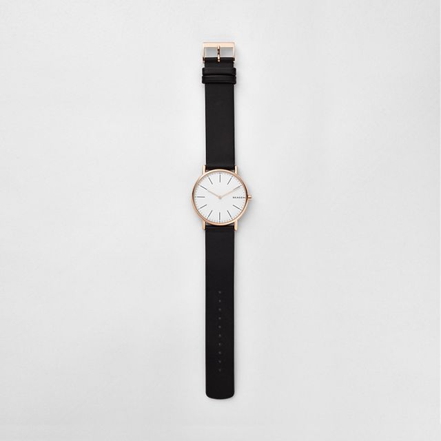 Skagen SKW6430 นาฬิกาผู้ชาย Signatur Slim and Black Leather Men's Watch