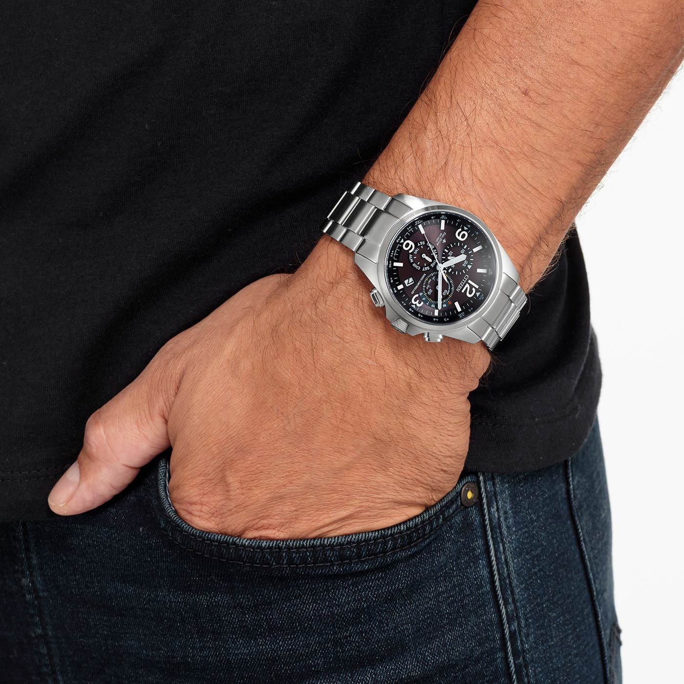 Citizen CB5920-86E นาฬิกาผู้ชาย Promaster Land Eco-Drive Global Radio-Controlled Men's Watch
