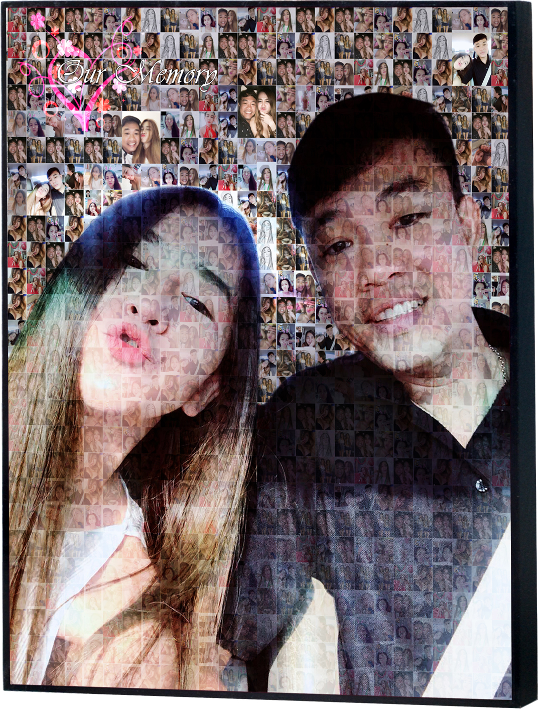 ของขวัญวันให้แฟน Mosaic Photo ขนาด16x20 นิ้ว กรอบลอยด้าน