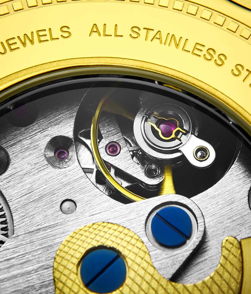 Stuhrling Original 693.03 นาฬิกาผู้ชาย Stuhrling Original รุ่น 693.03, Legacy Skeleton Mother of Pearl Genuine Leather Strap Men's Watch