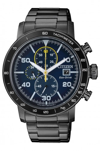 Citizen CA0645-82L นาฬิกาผู้ชาย Eco-Drive Chronograph Black IP Men's Watch