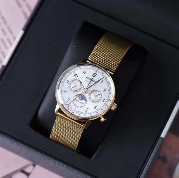Zeppelin 7039M-1 นาฬิกาผู้หญิง LZ Hindenburg Moonphase Quartz Women's Watch