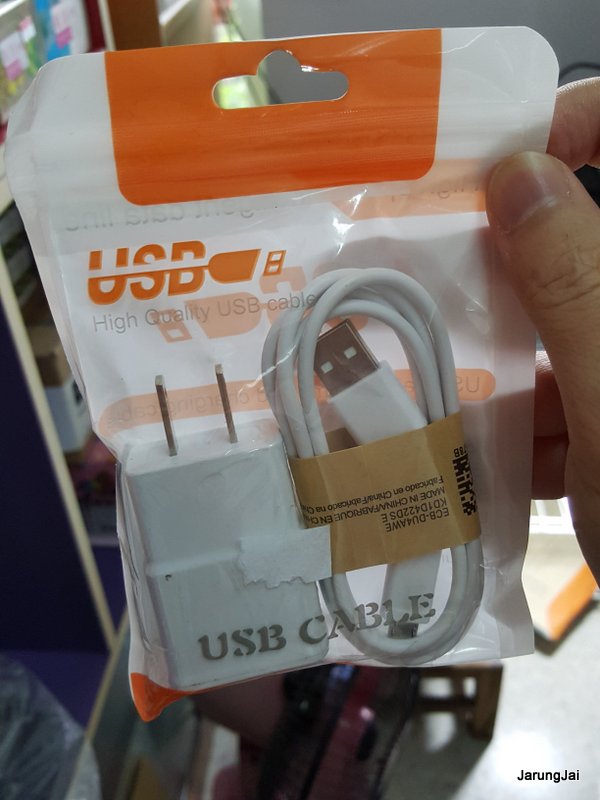 สายชาร์ท สายดาต้า usb cable ซองขาว-ส้ม micro usb