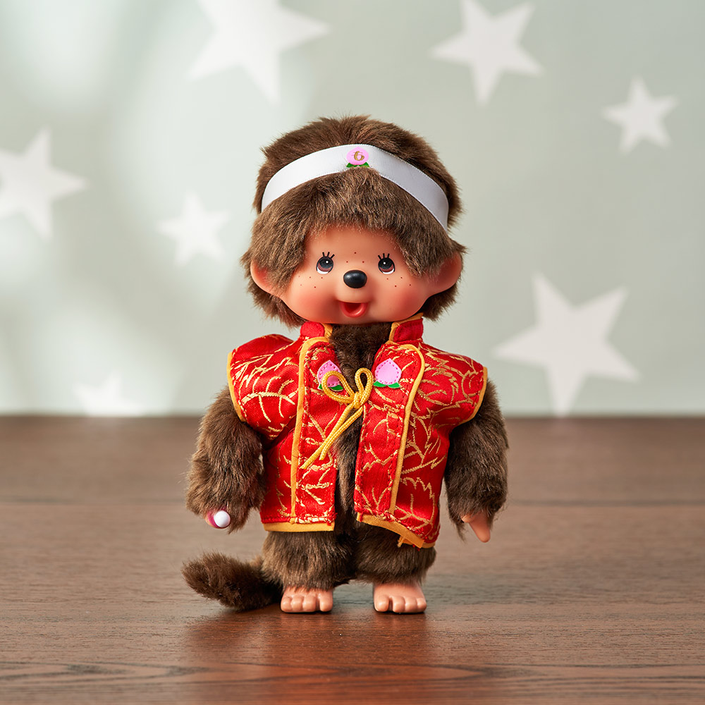[PRE-ORDER] ตุ๊กตา ม่อนชิชิ โมโมทาโร่ Size S ม่อนชิชิคุง Monchhichi Momotaro 10 x 6 x 20 cm นำเข้าจากญี่ปุ่น オリジナル 昔ばなしモンチッチ 桃太郎 IPM-3-Z-US